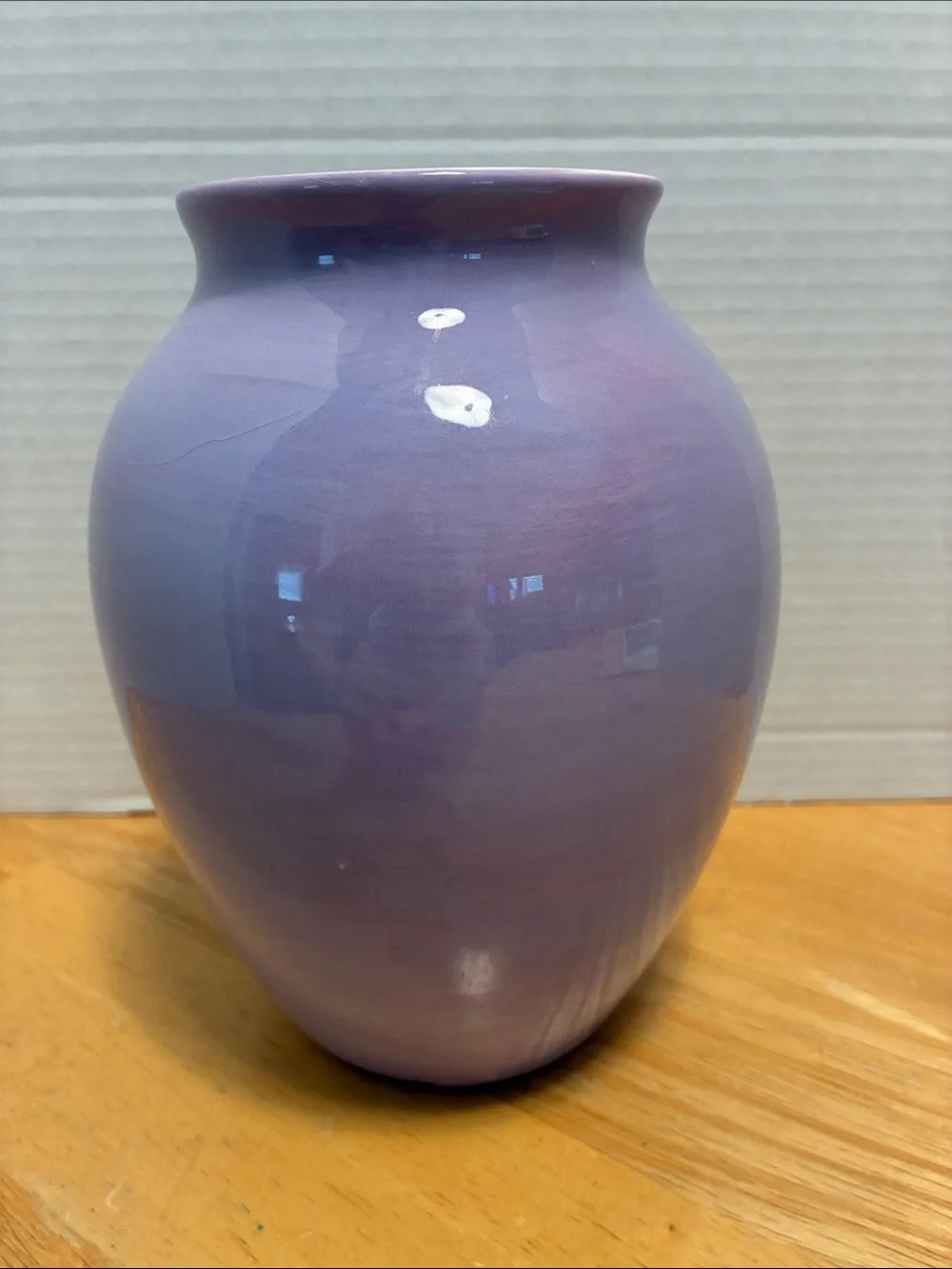 Lilac Floral Vase with “Christina” hand painted in gold color